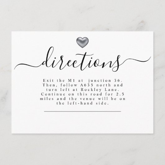 Carte D'accompagnement Papeterie Mariage Silver Moderne (Dos)