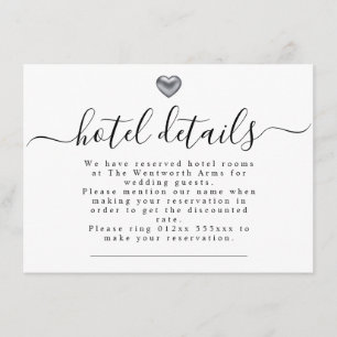 Carte D'accompagnement Papeterie Mariage Silver Moderne
