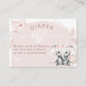 Carte D'accompagnement Papier à Baby shower rose fleuri Elephant Boho (Devant)
