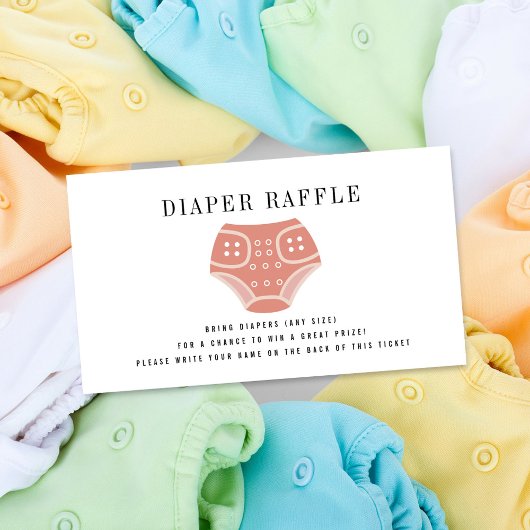 Carte D'accompagnement Papier à linge Pink Baby Diaper Raffle Enceinte vo
