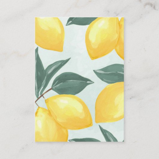 Carte D'accompagnement Papier citron citron et linges Raffin (Dos)