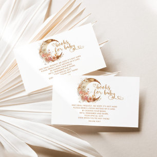 Carte D'accompagnement Papier doré sur les livres de lune pour billet béb