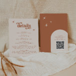 Carte D'accompagnement Papier Mariage Rétro en terre cuite Boho<br><div class="desc">Il s'agit d'une carte d'enceinte à thème rétro en terre cuite. Modifiez la plupart* de la formulation et des couleurs sur cette carte de boîtier rétro pour la rendre adaptée à votre thème d'événement style personnel ! (le mot "détails" n'est pas modifiable, mais vous pouvez en changer les couleurs !)...</div>