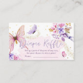 Carte D'accompagnement Papier papillon Raffle Baby shower floral (Devant)