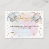 Carte D'accompagnement Papier Raffle rose bleu floral éléphant (Devant)