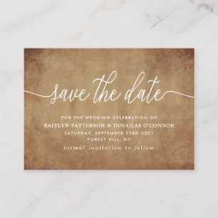 Carte D'accompagnement Papier vintage Enregistrer la date