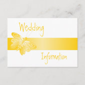 Carte D'accompagnement Papillon jaune mariage (Devant)