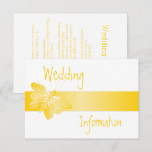 Carte D'accompagnement Papillon jaune mariage