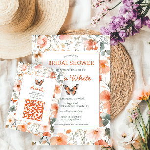 Carte D'accompagnement Papillon Prairie Aquarelle Réception de Mariage Co