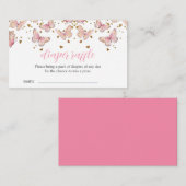 Carte D'accompagnement Papillon rose et or | Insertion de feuillets de co (Devant / Derrière)