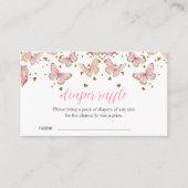 Carte D'accompagnement Papillon rose et or | Insertion de feuillets de co (Devant)