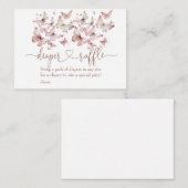Carte D'accompagnement Papillon rose Fille Baby shower Déchets Raffle (Devant / Derrière)