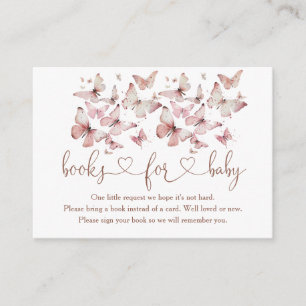 Carte D'accompagnement Papillon rose Fille Baby shower Livres Pour Bébé