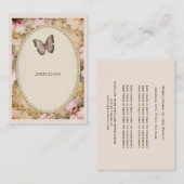 Carte D'accompagnement Papillon Roses anciennes, Notes de musique Enclosu (Devant / Derrière)