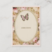 Carte D'accompagnement Papillon Roses anciennes, Notes de musique Enclosu (Devant)