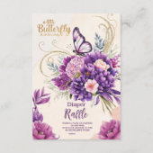 Carte D'accompagnement Papillon violet Floral rose Fille Diapper Raffer (Devant)