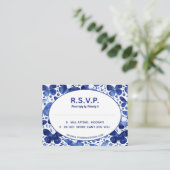 Carte D'accompagnement Papillons Aquarelle Indigo Blue R.S.V.P. (Debout devant)