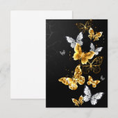 Carte D'accompagnement Papillons blancs et dorés (Devant / Derrière)