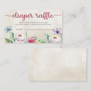 Carte D'accompagnement Papillons colorés Baby shower Déchets Raffle