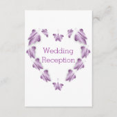 Carte D'accompagnement Papillons couleur violet Design Mariage Réception (Devant)