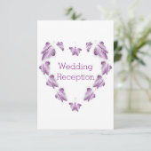 Carte D'accompagnement Papillons couleur violet Design Mariage Réception (Debout devant)