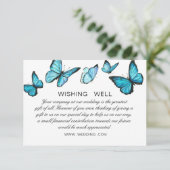 Carte D'accompagnement Papillons d'aquarelle bleu Mariage Wishing Well (Debout devant)