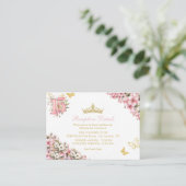 Carte D'accompagnement Papillons dorés floraux rose rose (Debout devant)