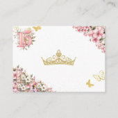 Carte D'accompagnement Papillons dorés floraux rose rose (Dos)