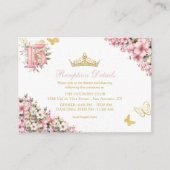 Carte D'accompagnement Papillons dorés floraux rose rose (Devant)