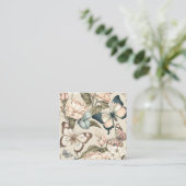 Carte D'accompagnement Papillons et fleurs pastel (Debout devant)