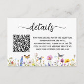 Carte D'accompagnement Papillons fleur sauvage QR Code Détails du Mariage (Devant)