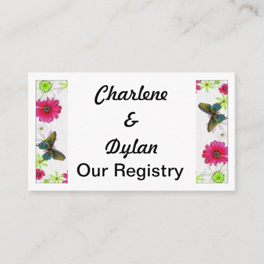 Carte D'accompagnement Papillons & Fleurs dans le registre de mosaïque (Devant)