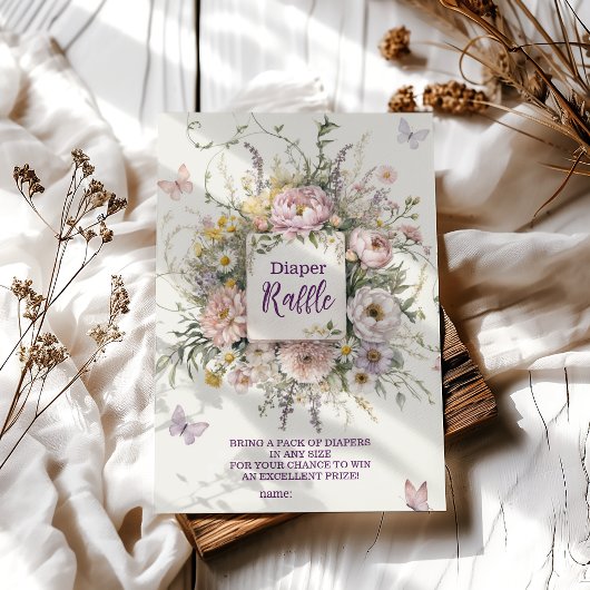 Carte D'accompagnement Papillons Fleurs sauvages Boho Diapper Raffer