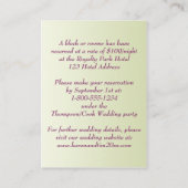 Carte D'accompagnement Papillons floraux pourpres, vert (Dos)