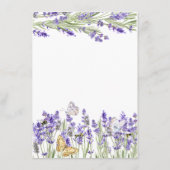 Carte D'accompagnement Papillons Lavander Botanique (Dos)