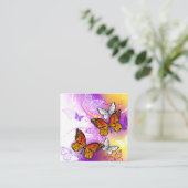 Carte D'accompagnement Papillons Monarque sur Arrière - plan pourpre (Debout devant)