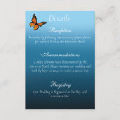 Carte D'accompagnement Papillons Monarques Ombré Bleu (Devant)