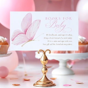 Carte D'accompagnement Papillons rose Fille Baby shower Livres pour bébé