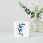 Carte D'accompagnement Papillons volants bleus Morpho (Debout devant)