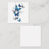 Carte D'accompagnement Papillons volants bleus Morpho (Devant / Derrière)