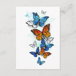 Carte D'accompagnement Papillons volants Morpho et Monarch