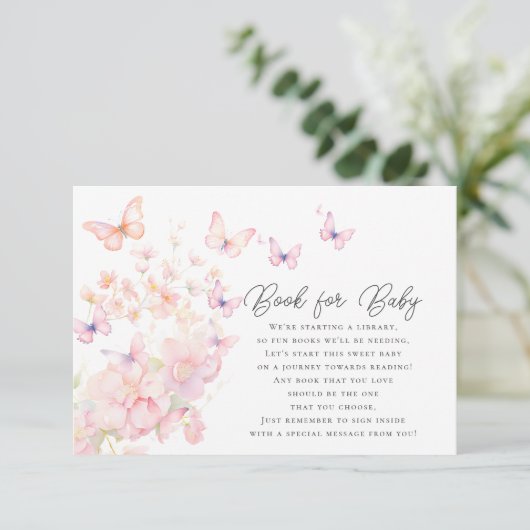 Carte D'accompagnement Papillons Whimsical Book for Baby Encape Card (Debout devant)