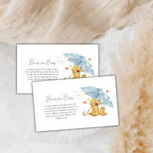 Carte D'accompagnement Parapluie Bottes de Pluie Papillon Livres Baby Sho