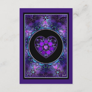 Carte D'accompagnement Parapluie violet & coeurs .7