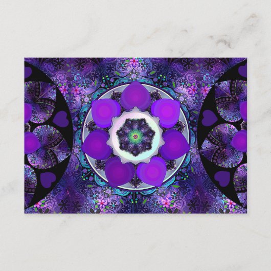 Carte D'accompagnement Parapluie violet & coeurs .7 (Devant)