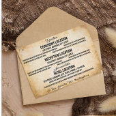 Carte D'accompagnement Parchemin vintage Rustique