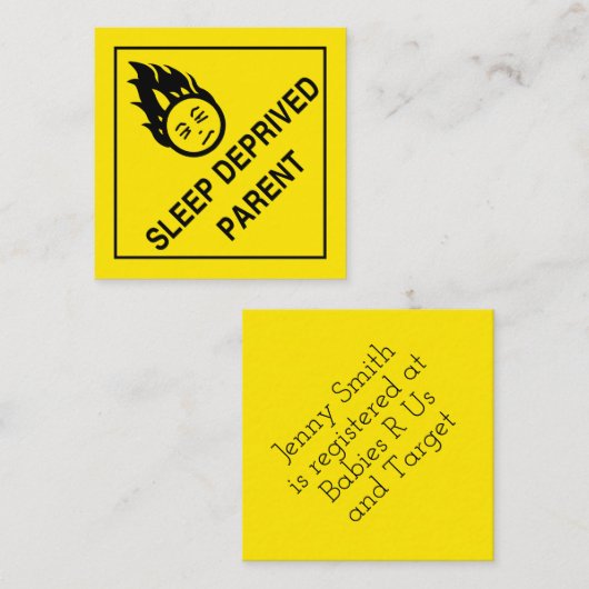 Carte D'accompagnement Parent privé du sommeil (Devant / Derrière)