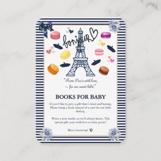 Carte D'accompagnement Paris avec amour pour notre Baby shower de Bebe Do (Devant)