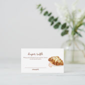 Carte D'accompagnement Paris Pâtisserie Croissant Baby shower Raffle (Debout devant)