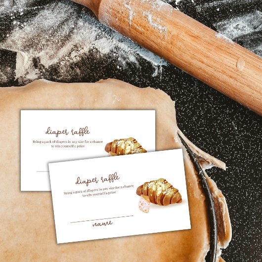 Carte D'accompagnement Paris Pâtisserie Croissant Baby shower Raffle